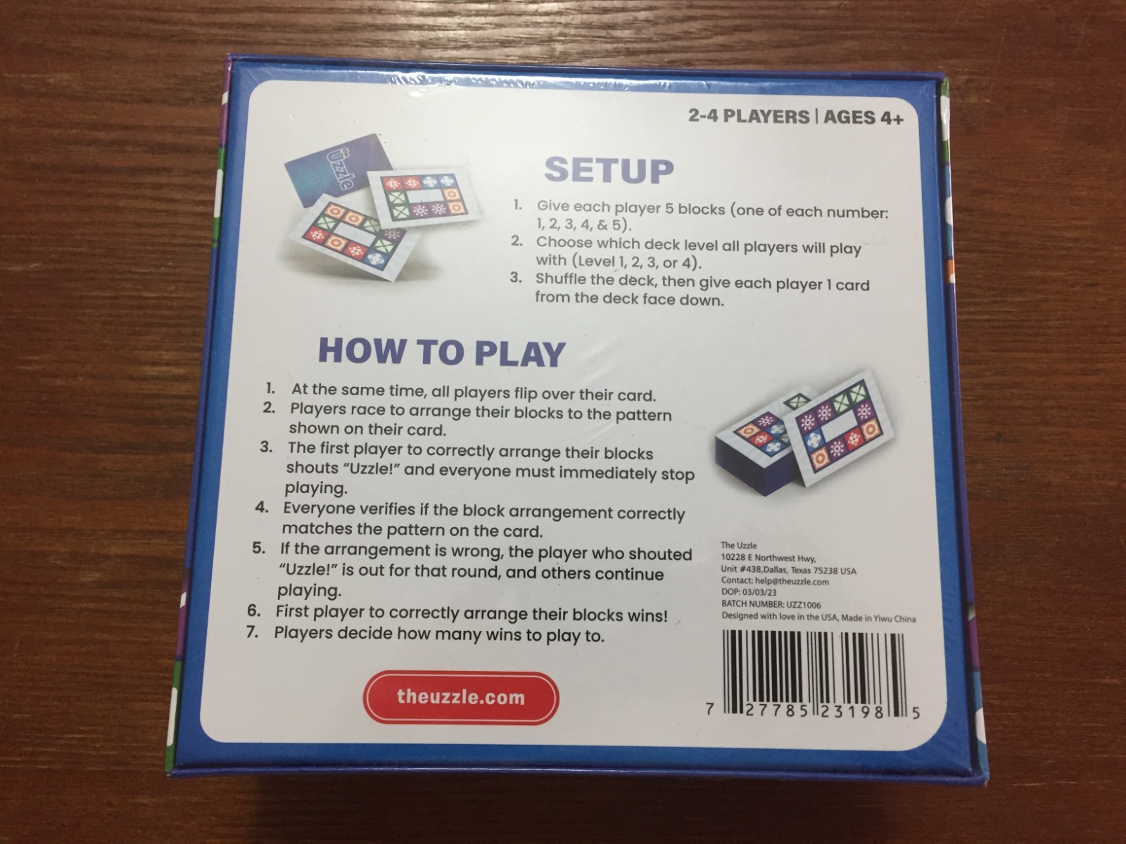 The Uzzle Game (2023) Block Puzzle Family Board Game – New – Sealed