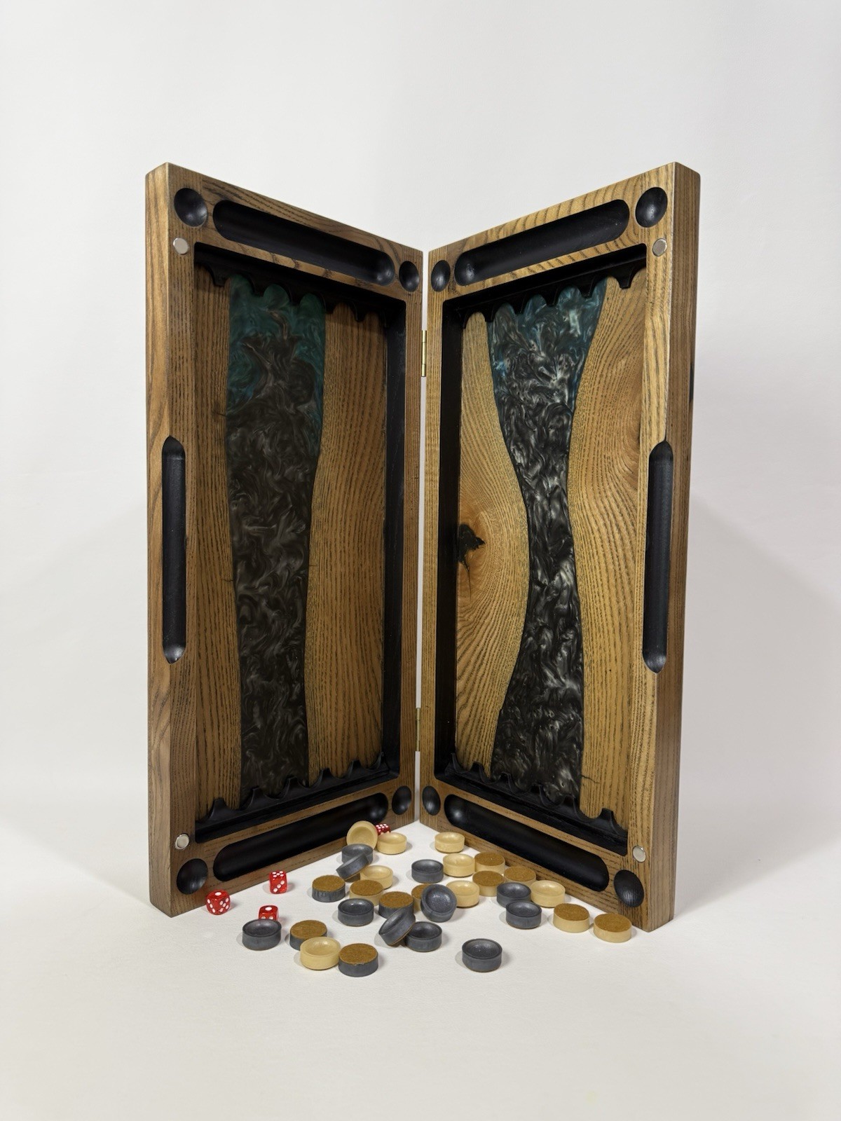 Luxury Wooden Backgammon with Epoxy Resin