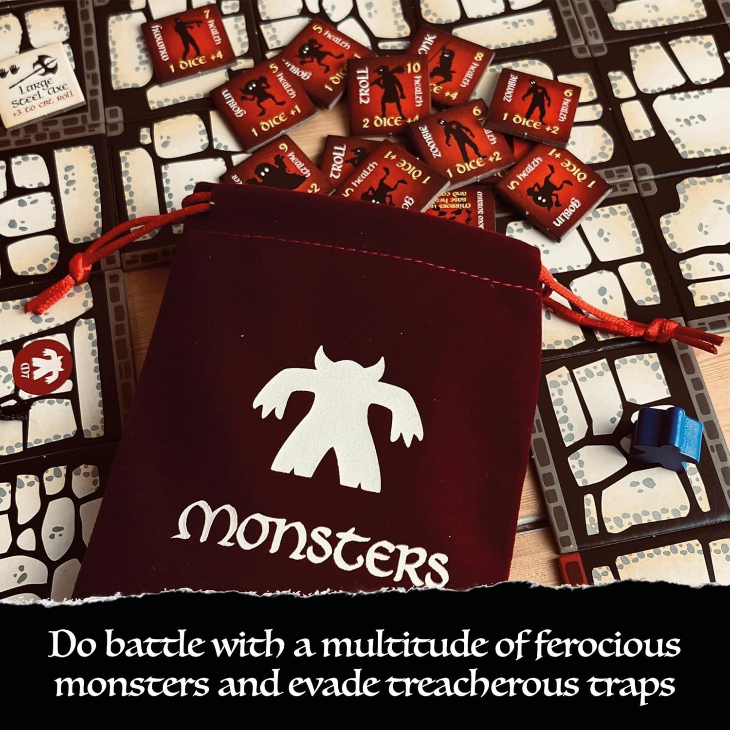 Fantasy Board Game 1-4 Players Ages 7+ Endless Replayability Dungeon Crawler