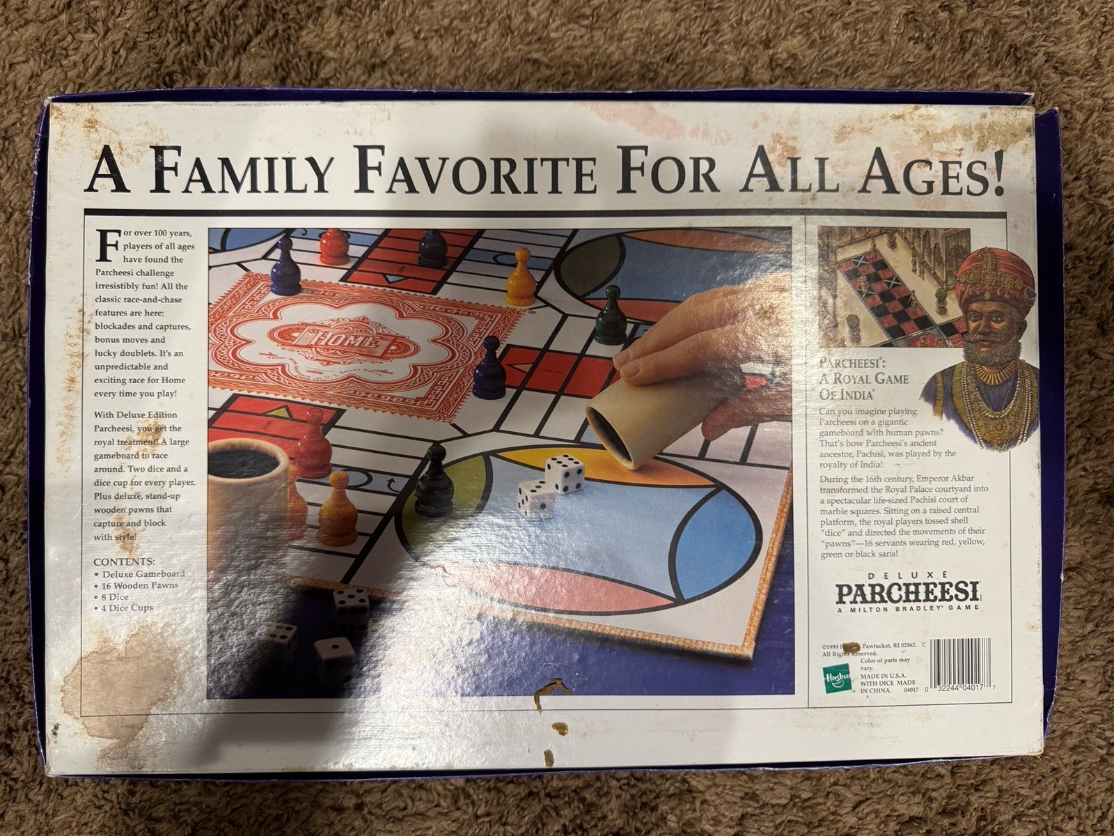 Deluxe Parcheesi Board Game *A Royal Game of India* (1999, Hasbro, Complete)