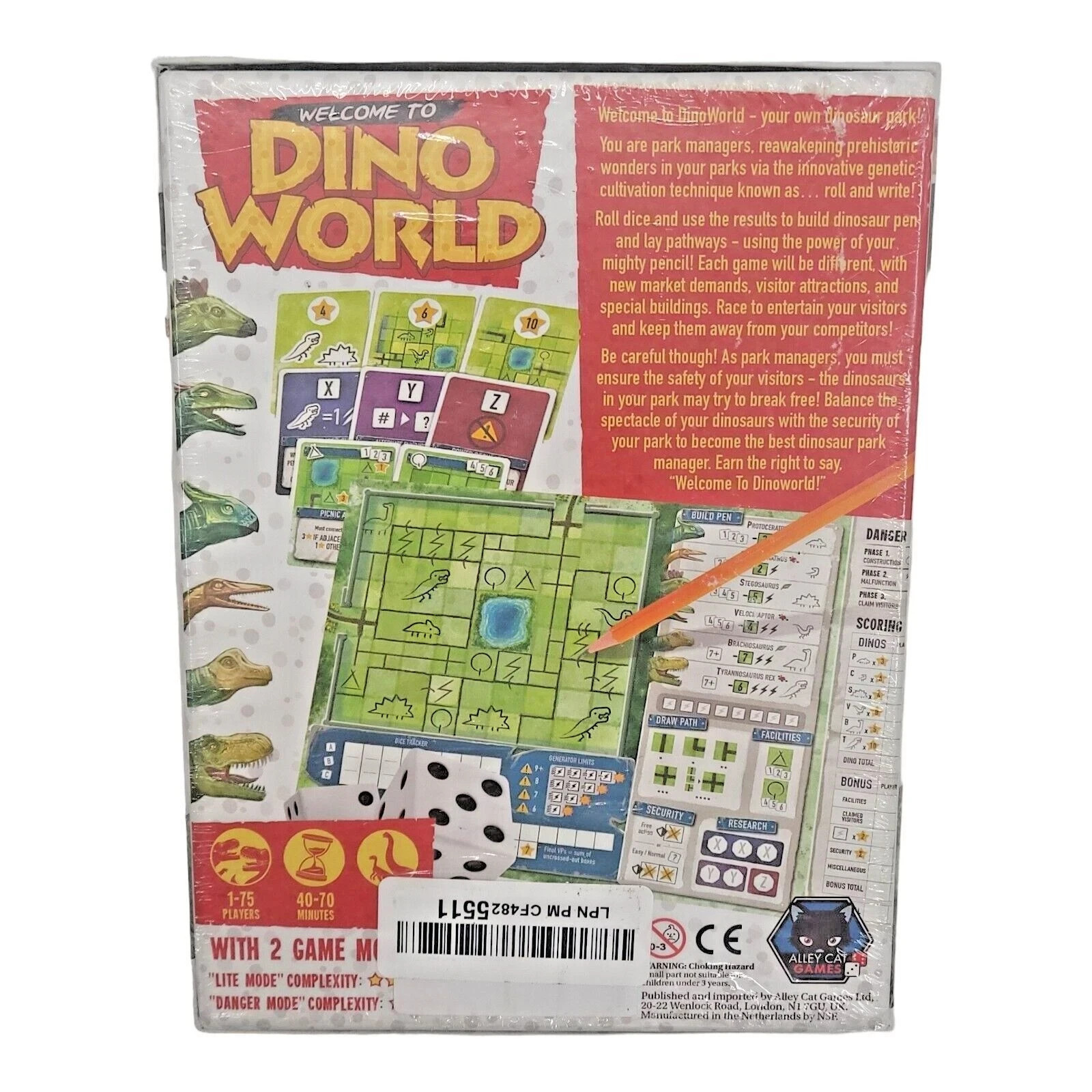Alley Cat Games Dice Game Welcome to Dino World Ages 12 and Up