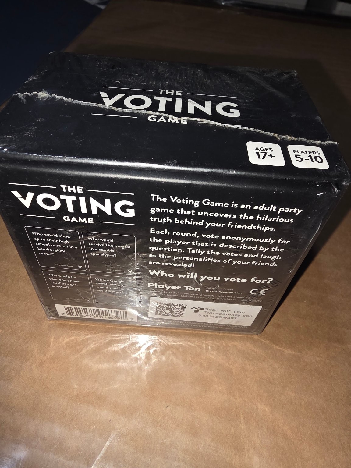 The Voting Game Player Ten Adult Party Board Game 5-10 Players Ages 17+ Sealed