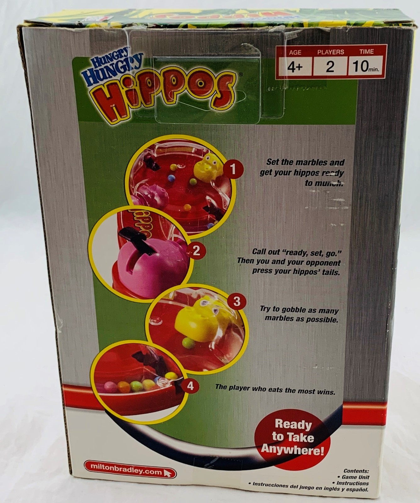 Hungry Hungry Hippos Travel Game by Milton Bradley Complete Great Cond FREE SHIP