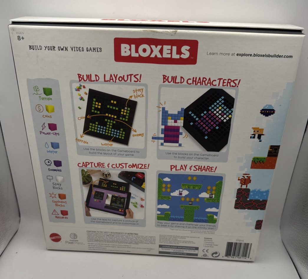 Lot of 2 Mattel Bloxels Board Video Games Basic and Star Wars.