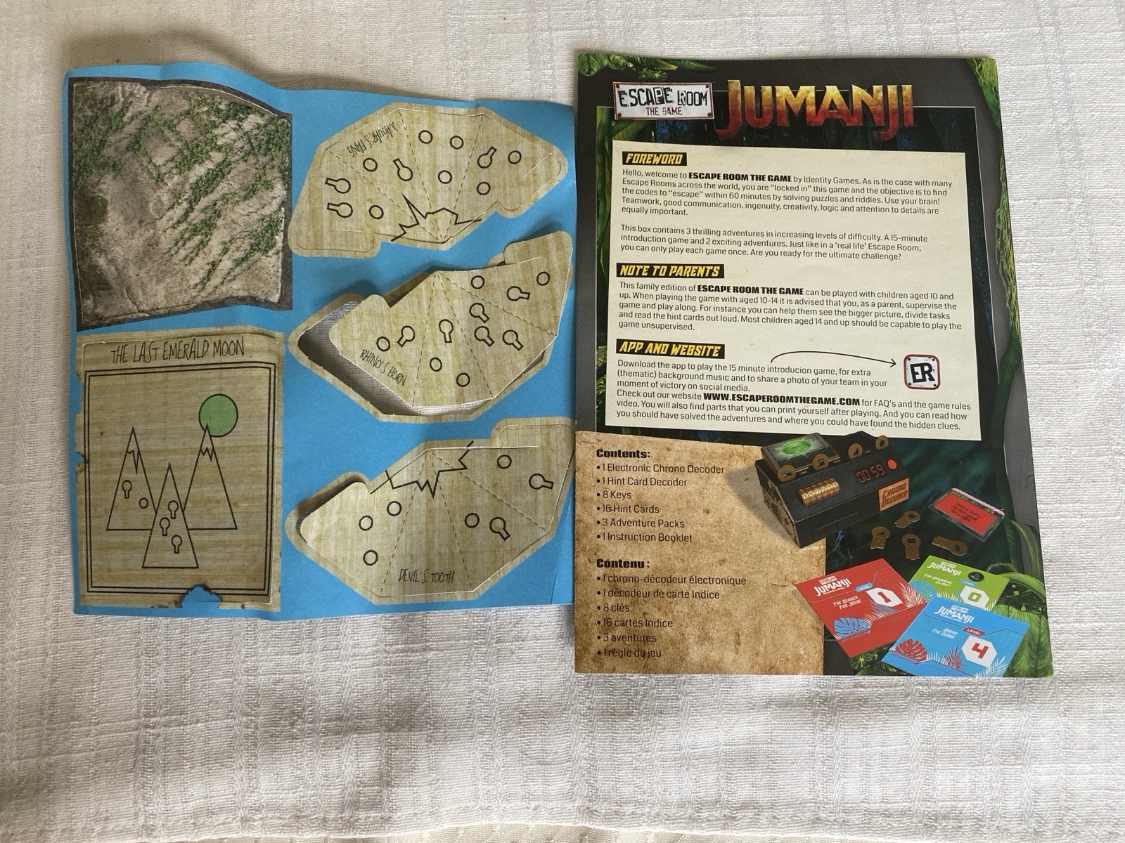 Jumanji Escape Room The Game -Complete & Tested, Opened But Never Used, Cardinal