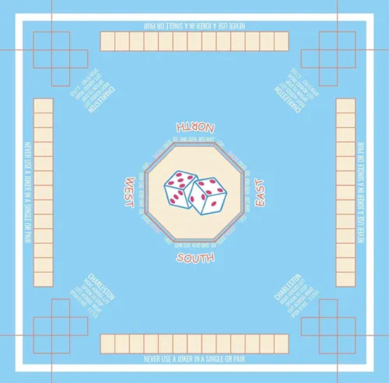 Non-Slip Mahjong Table Mat 31.5×31.5” Anti-Noise Mahjong Mat for Table,Thickened