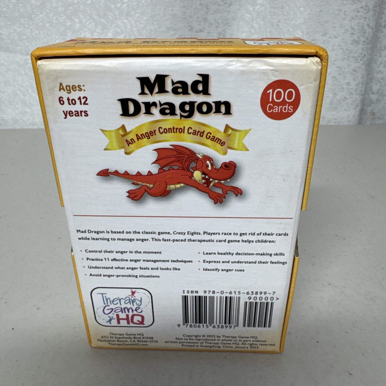 Mad Dragon Anger Anxiety Trigger Control Card Game Child ADHD Therapy U2