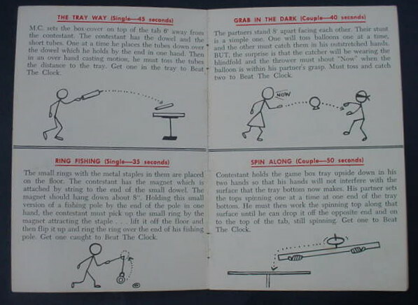 1957 How to Play Beat the Clock Game Manual Instructions Lowell Toy Corp TV Show