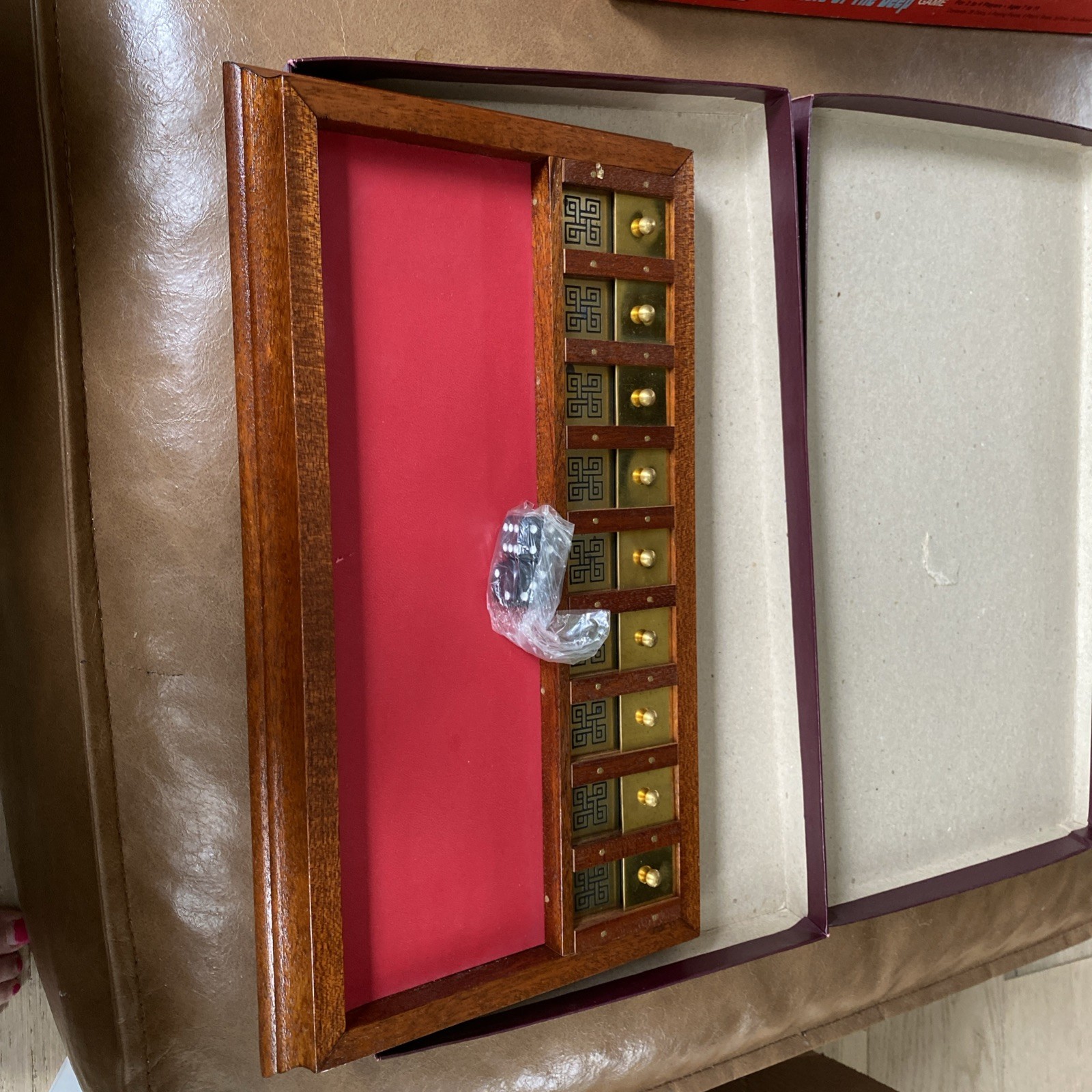 Vintage Wooden And Bronze Shut The Box Game; Slater And Tutton Ltd Collectors