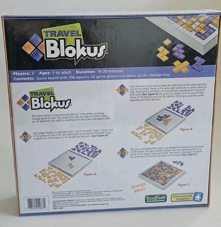 Travel Blokus Strategy Game 2-Player Compact Edition New Factory Sealed Mattel