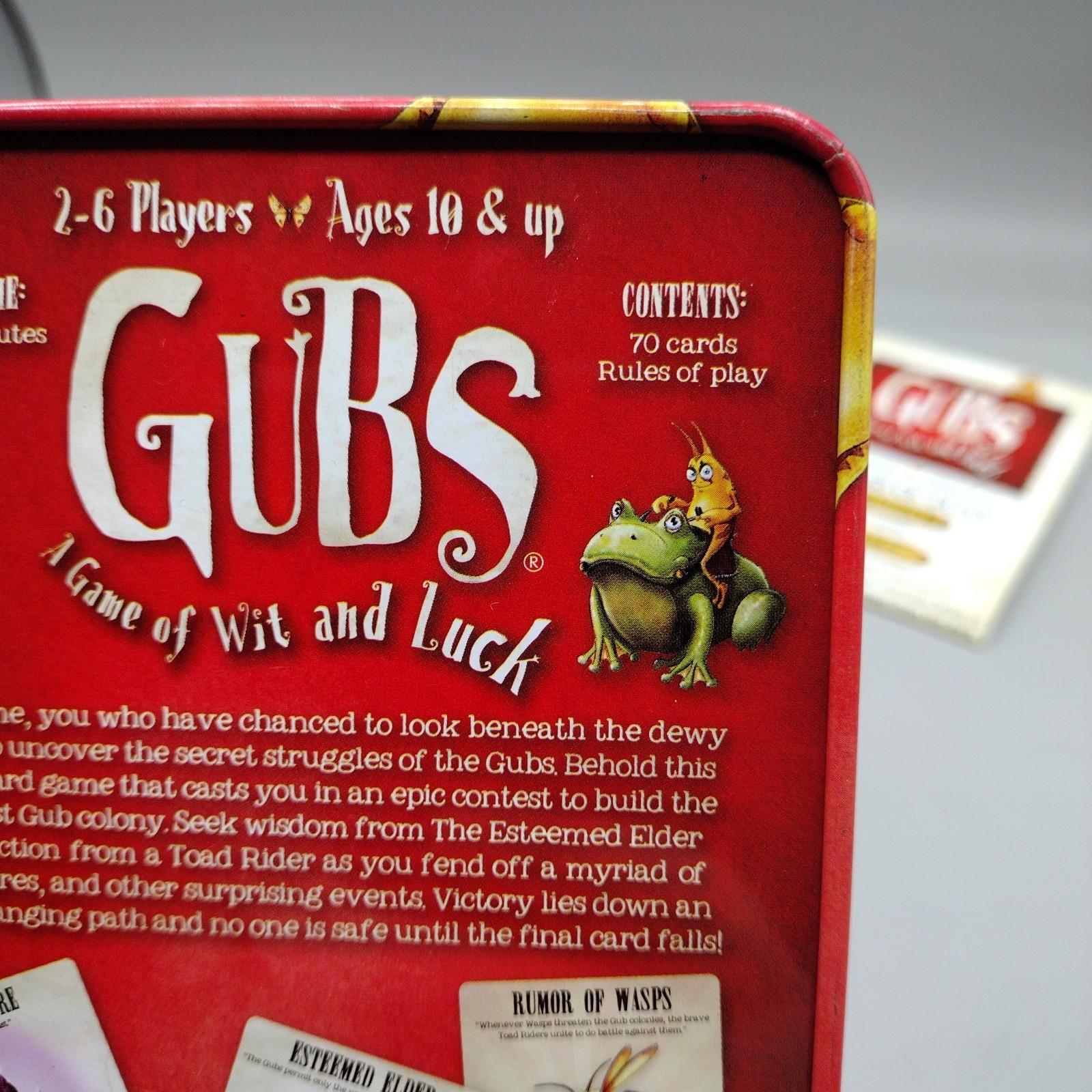 Gamewright Gubs A Game of Wit & Luck Card Game Tin 100% Complete w/ Rules 2011