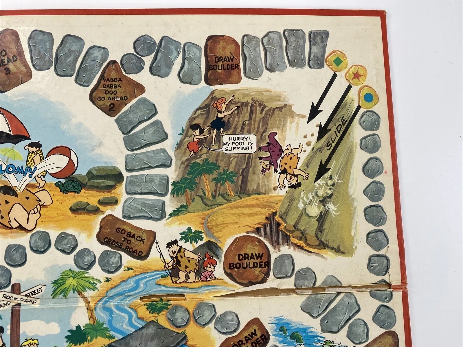 Flintstones Board Game Milton Bradley 1971 Messed Up Vacation GAME BOARD ONLY
