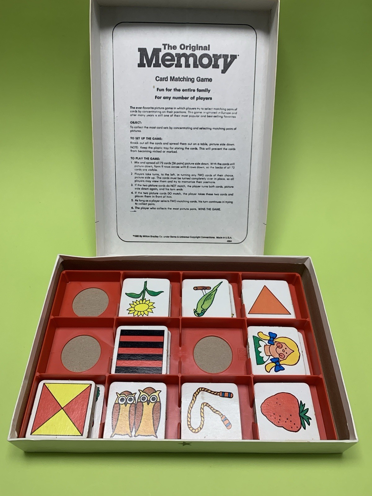 The Original Memory Game Milton Bradley 1980 Vintage 100% Complete
