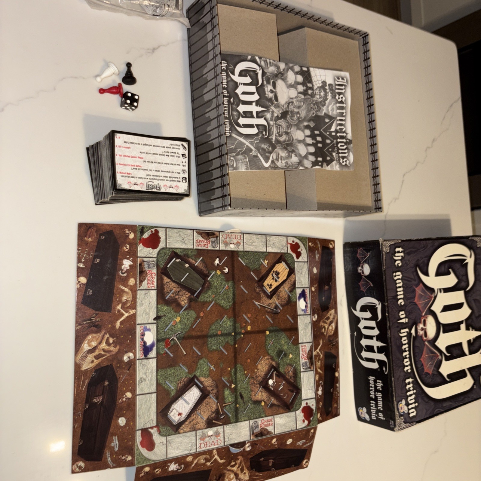 Goth The Game of Horror Trivia Board Game used /great shape 1 Pawn Missing