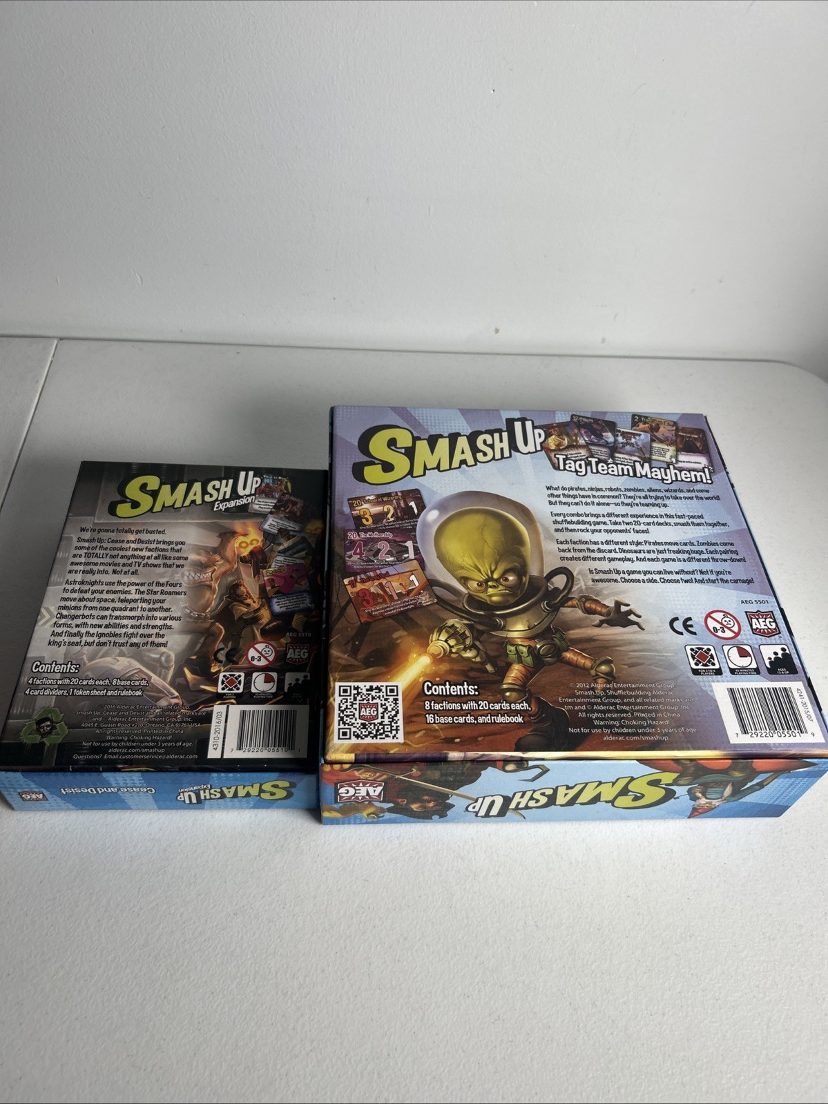 Smash Up Card Game Base Set & Cease And Desist & Disney Expansion Set