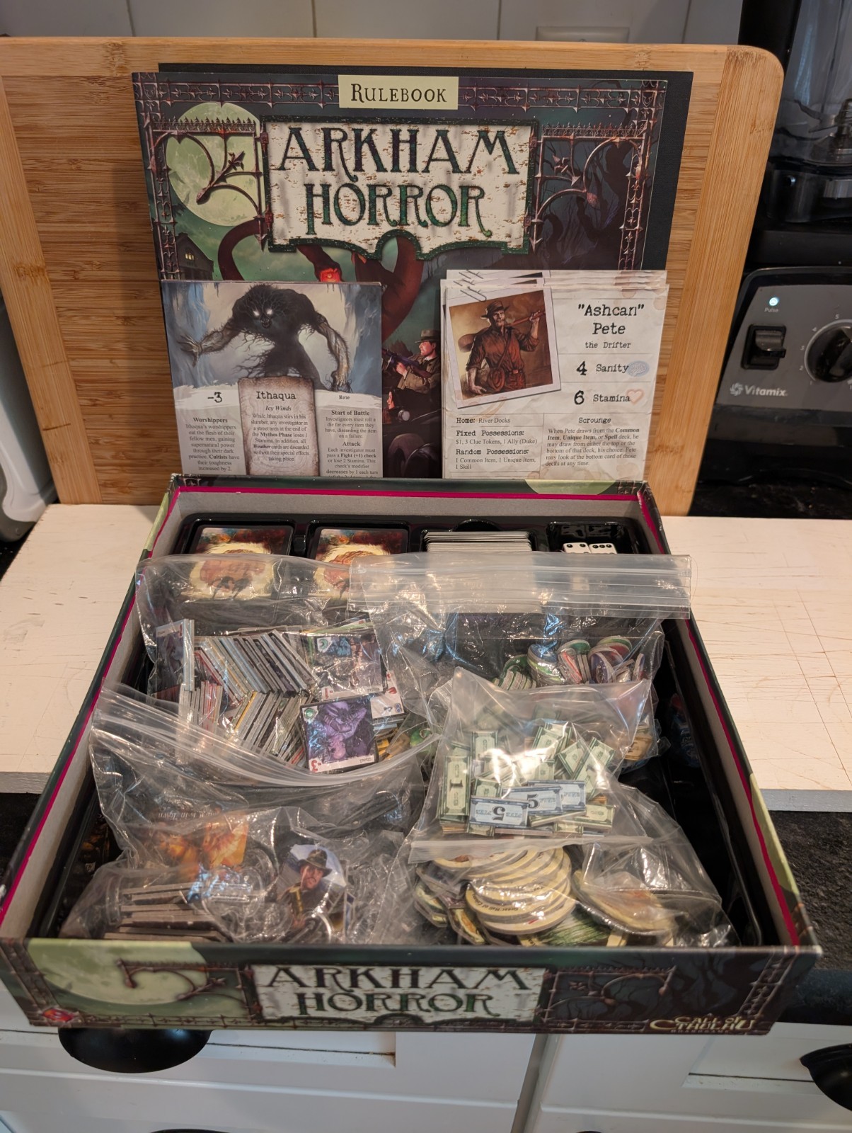 Arkham Horror Revised + Elder Sign Board Game Lot Lovecraft Cthulhu Complete