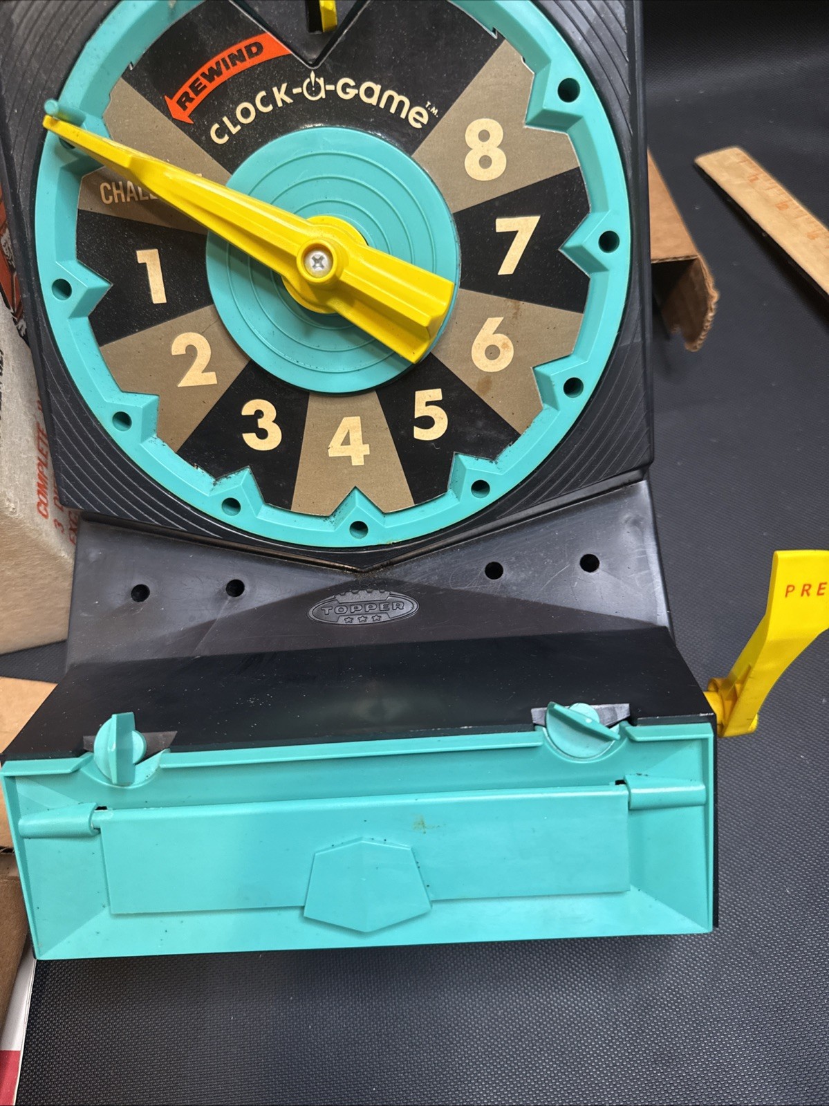 Topper Toys Clock-A-Game Trivia Vintage In Box Working Complete