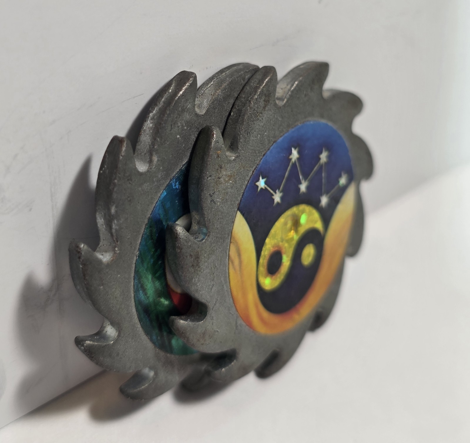 Vintage 1990’s Metal Saw Blade Spinner Pog Slammer Lot Of (2)!! Spins Fast!