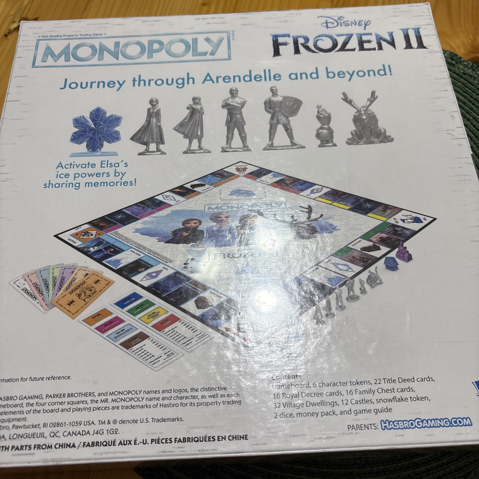 Disney Frozen II Monopoly Gameboard w/ Elsa, Anna, Olaf, Kristoff Family Game