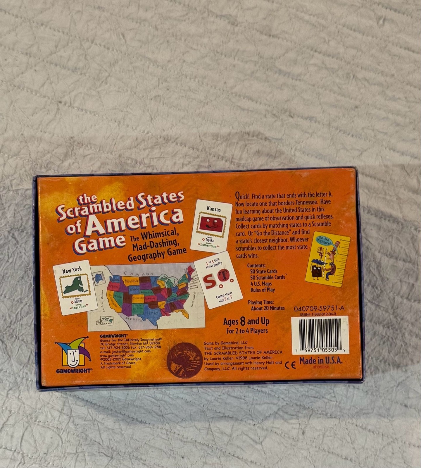 Gamewright The Scrambled States of America Geography Board Game