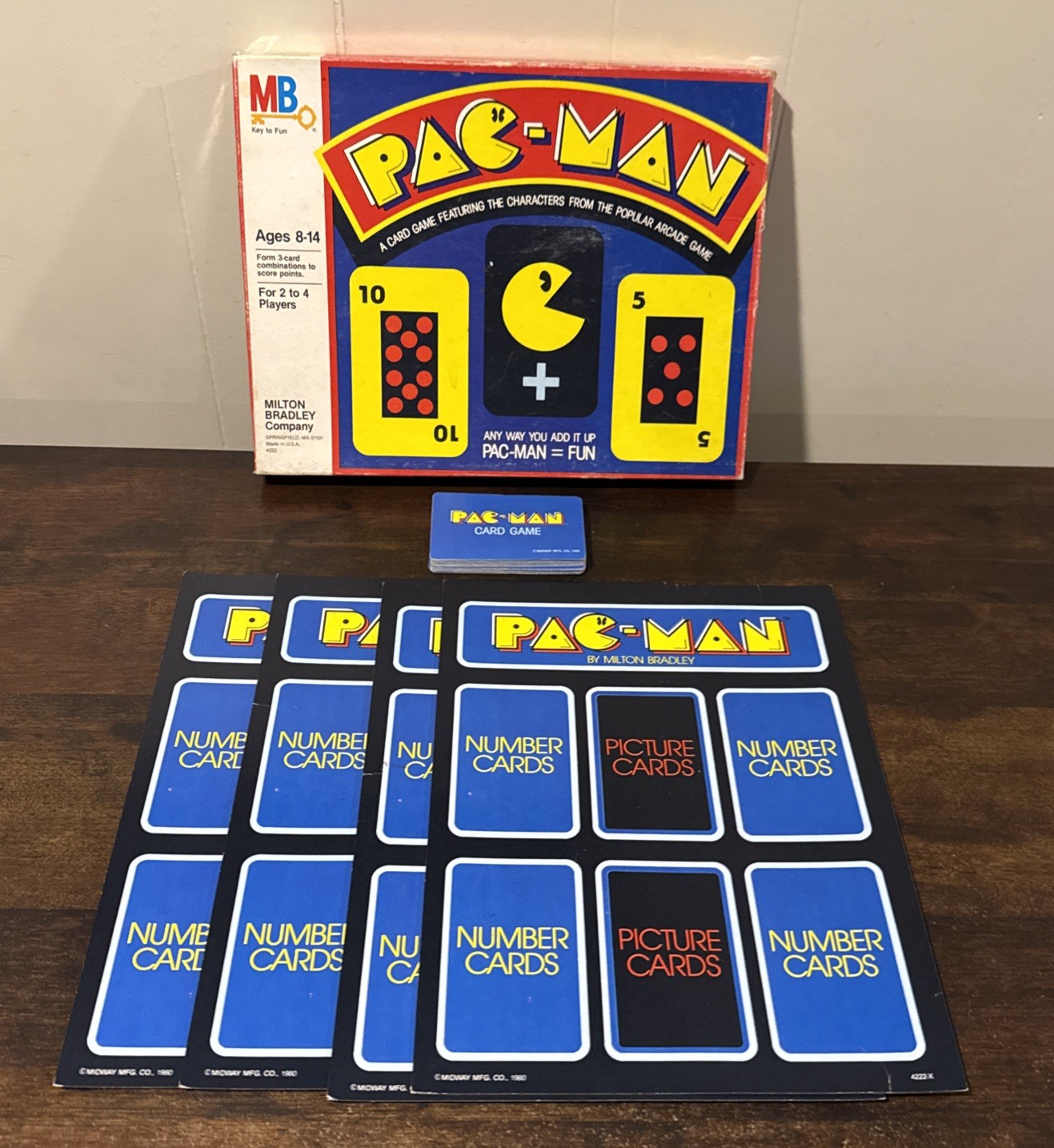 Vintage 1982 Pac-Man Card & Board Game Milton Bradley Complete Arcade Classic