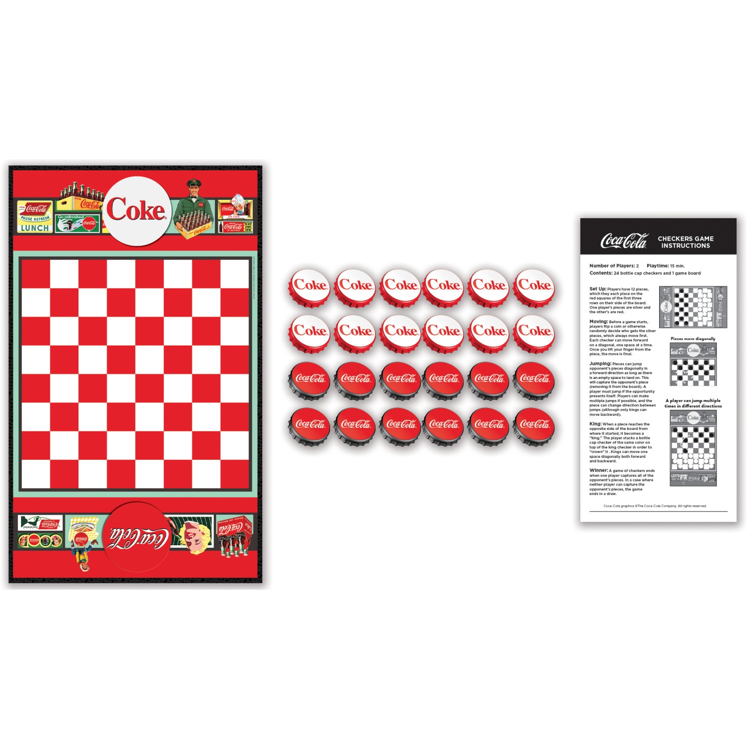 MasterPieces – Coca-Cola – Officially Licensed Checkers Board Game