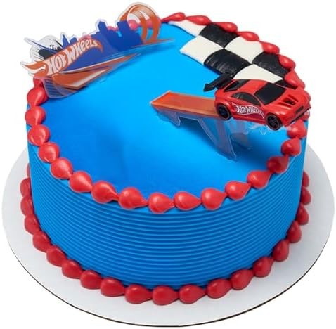 DecoSet® Hot Wheels™ Supreme Speed Cake Topper, Car Cake Decoration Set with Veh