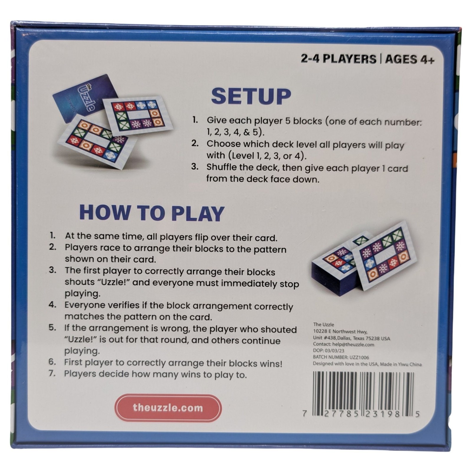 The Uzzle 3.0 Board Game Block Puzzle Adults Children Family Pattern Game