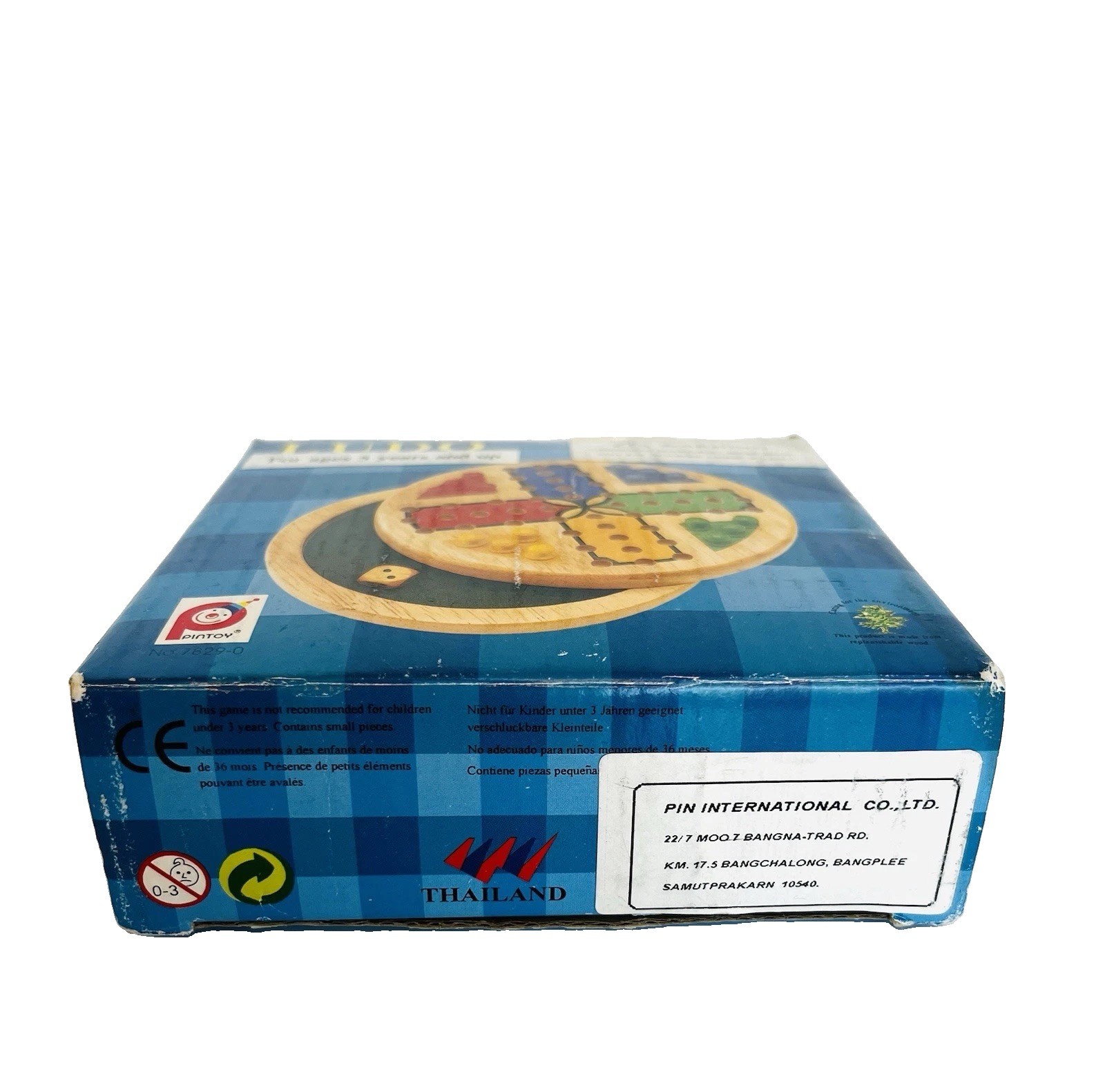 Vintage Pintoy Wooden Ludo Travel Game 5” Complete w/ Box Round
