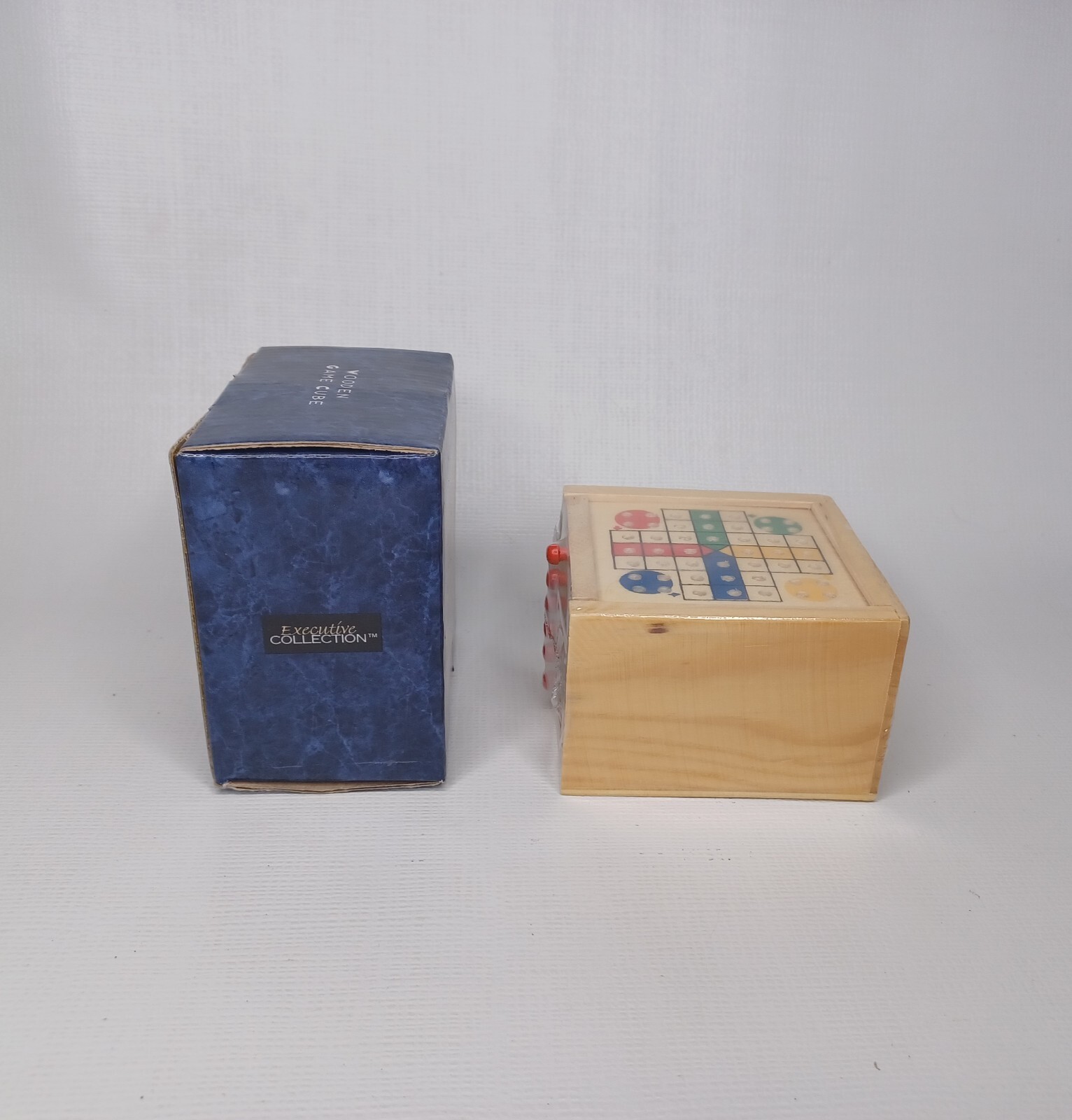 Wooden Game Cube 5 Games Chinese Checkers Solitaire Ludo Mill Tic Tac Toe