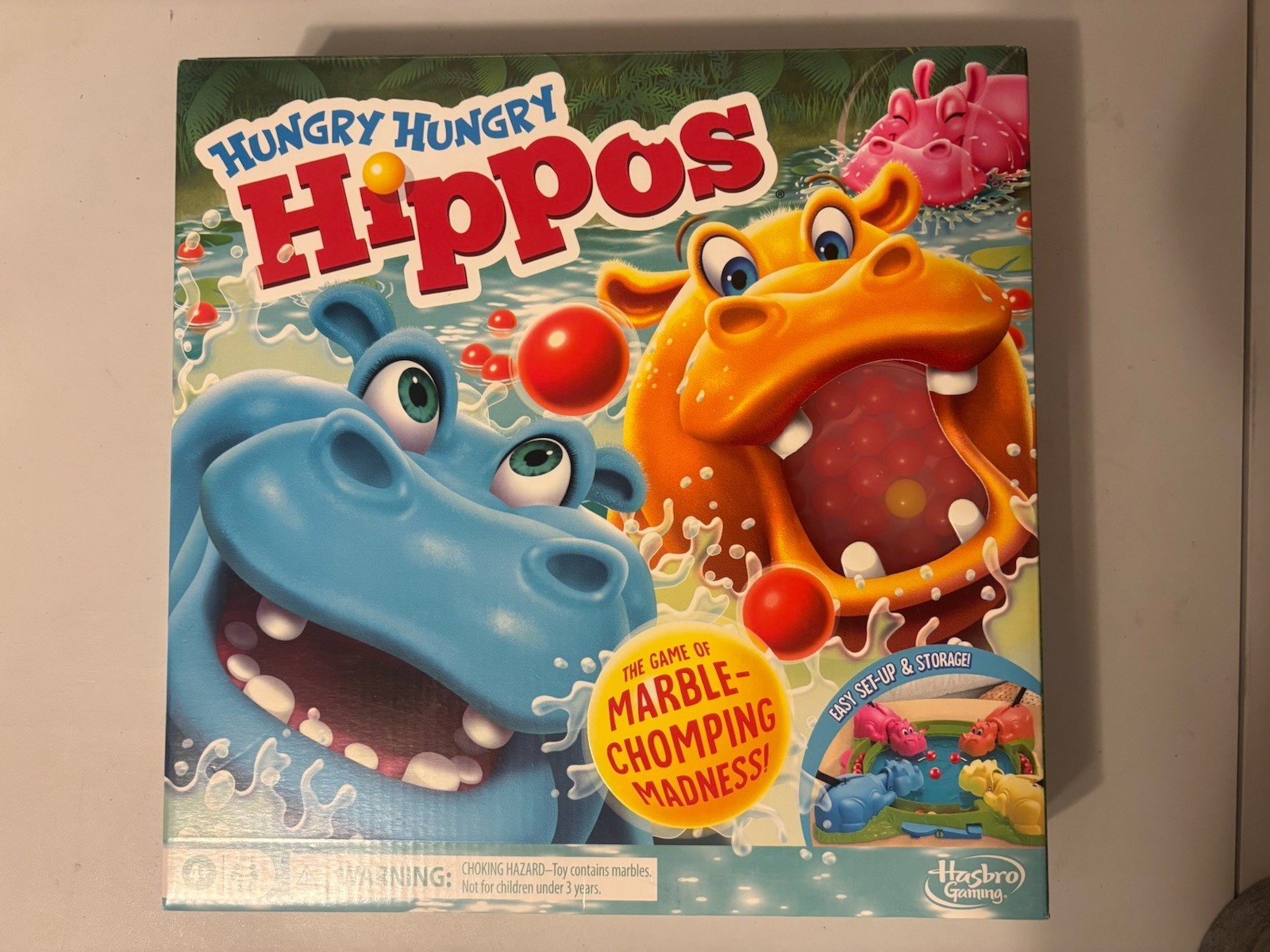 New Hungry Hungry Hippos Board Game for Preschoolers Ages 4+, For 2 to 4 Players