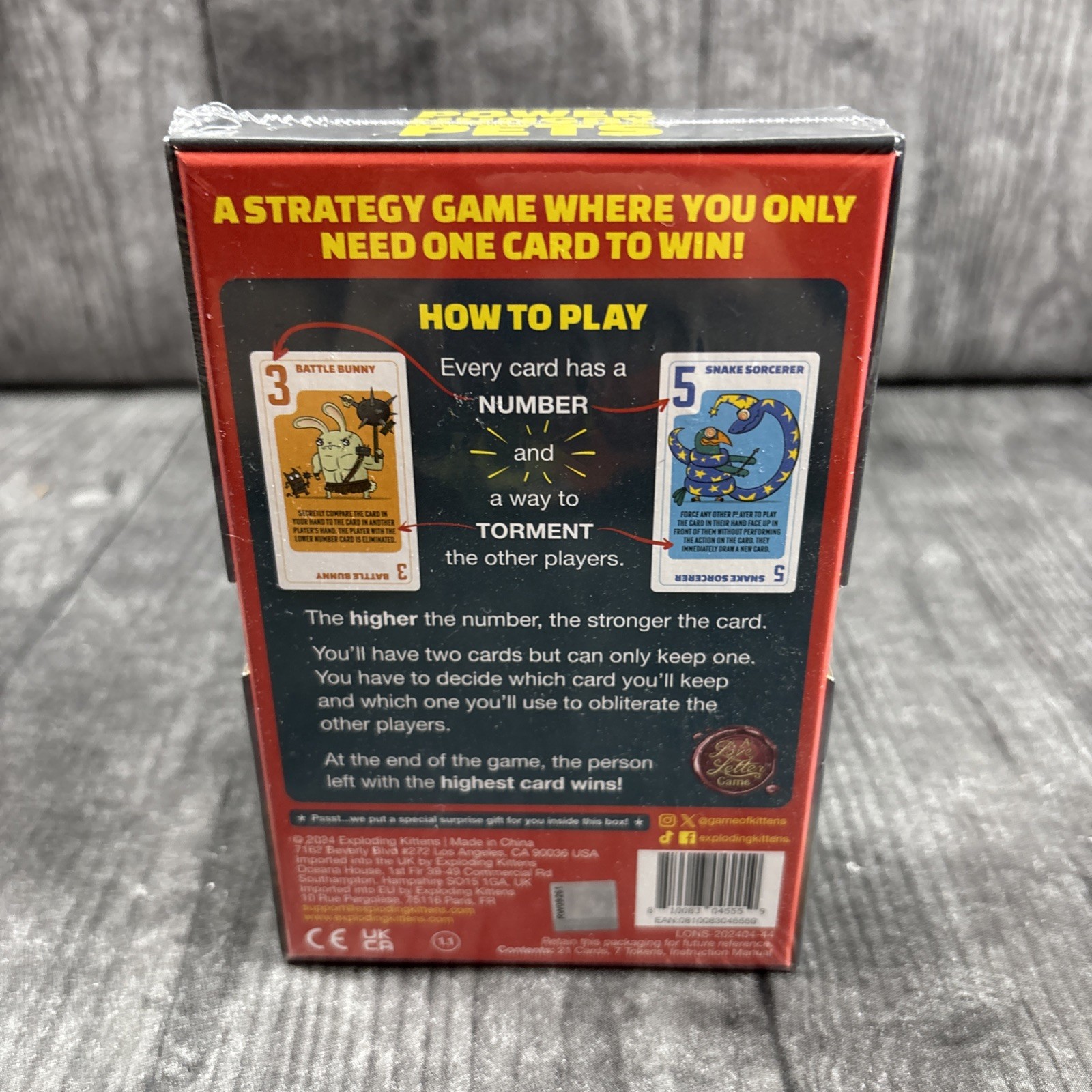 Kids Game Power Hungry Pets Game-Try To Outsmart Each Other 2-6 Players Ages 7+