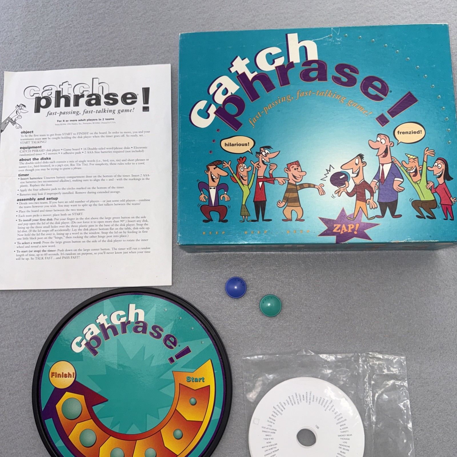 VINTAGE Catch Phrase Game COMPLETE WORKS Parker Brothers 1994 90s Words