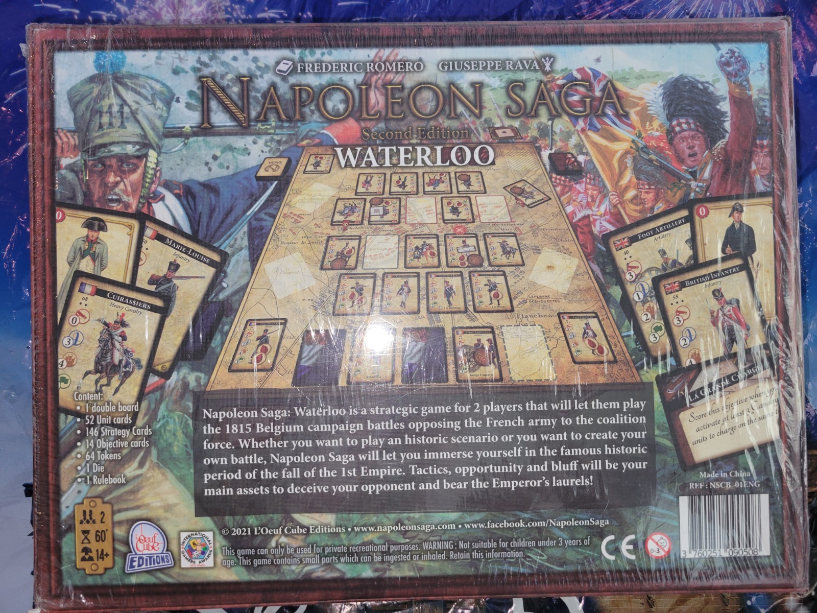 Sealed Napoleon Saga: Waterloo 2nd Edition Board Game New Wrap Worn!