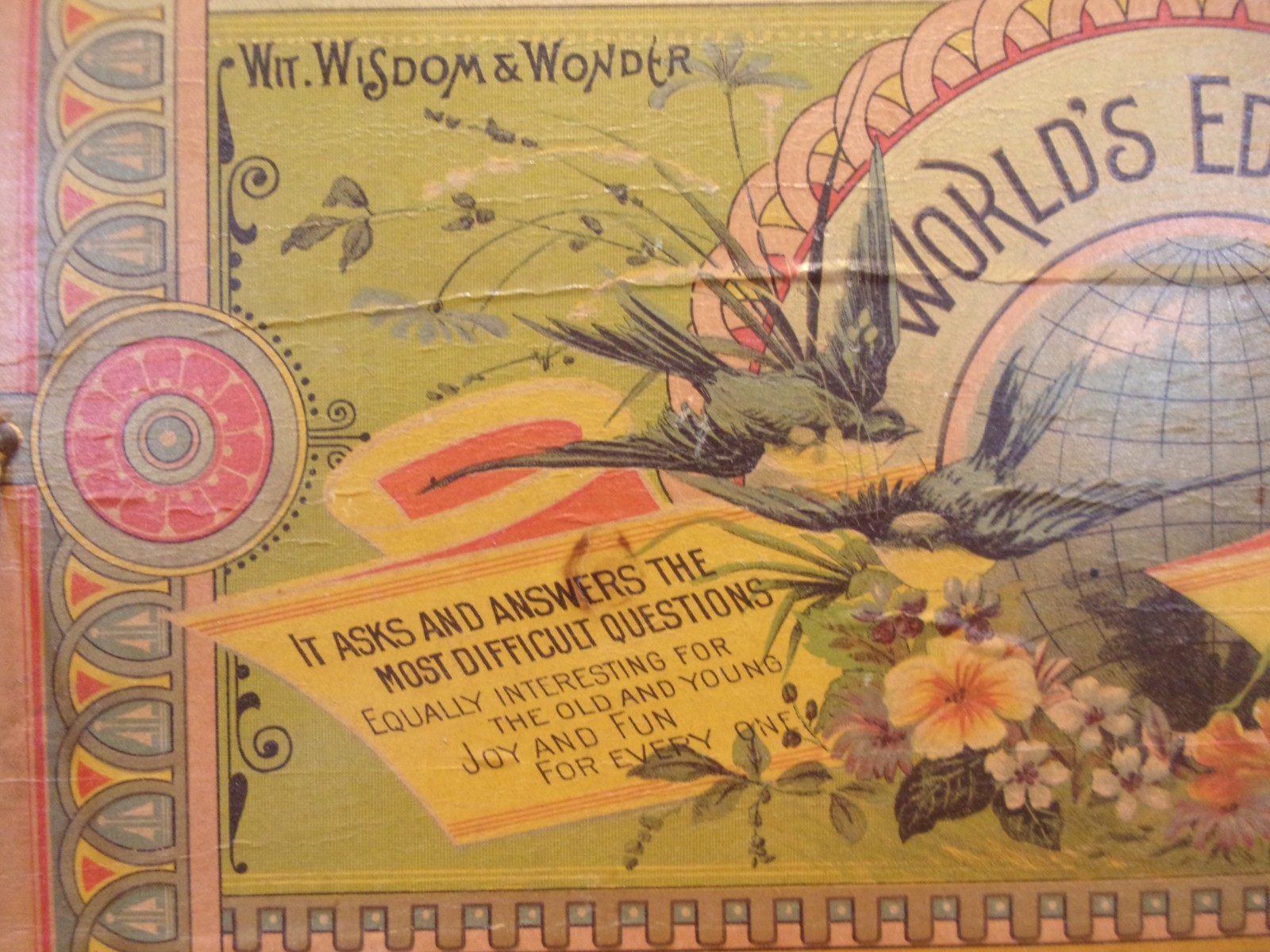 RARE 1887 Parlor Game: THE WORLD’S EDUCATOR, W.S. Reed Toy Co., Leominster, MA.