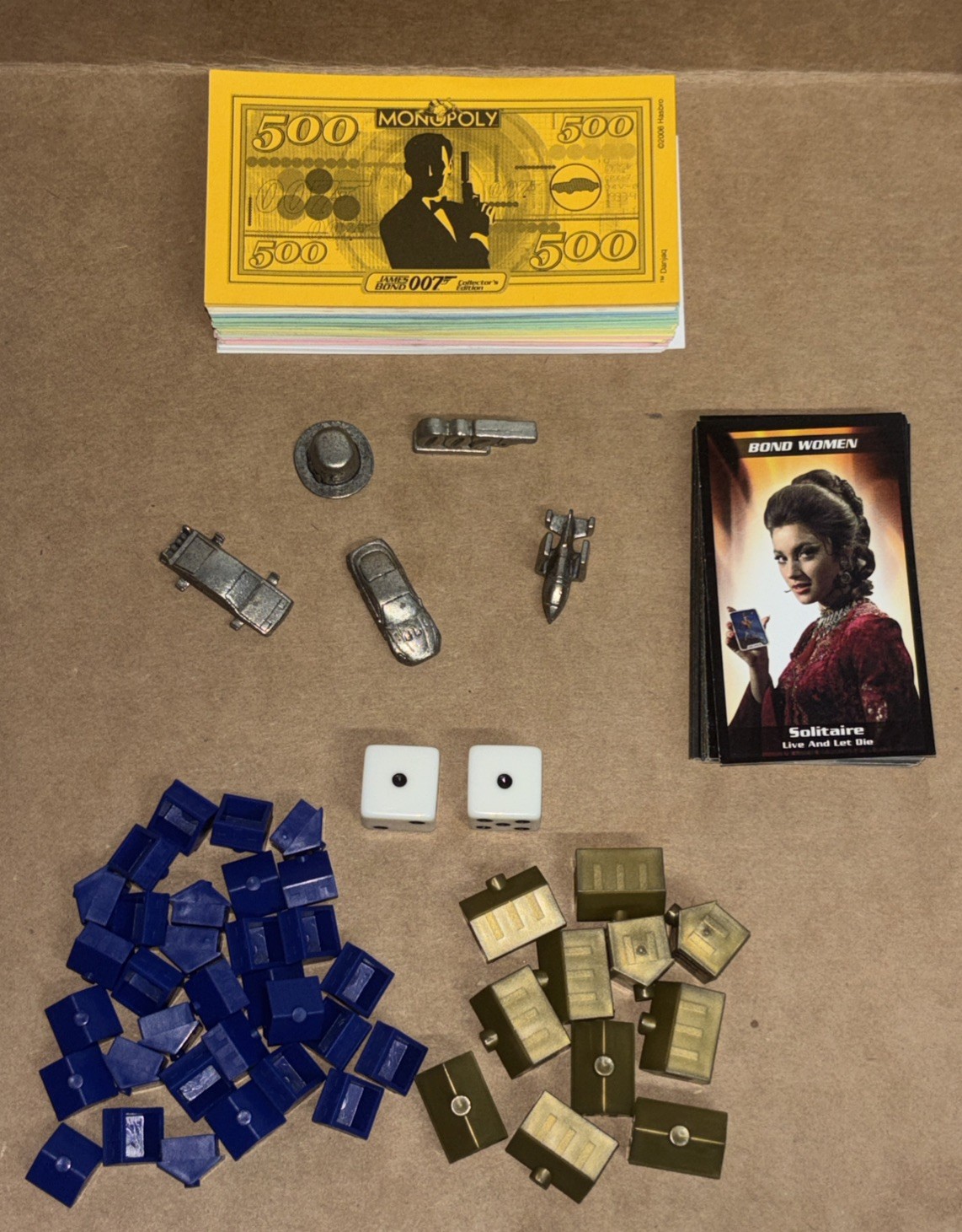 James Bond 007 Collector’s Edition Monopoly Game Parts & Pieces Lot Tokens Money