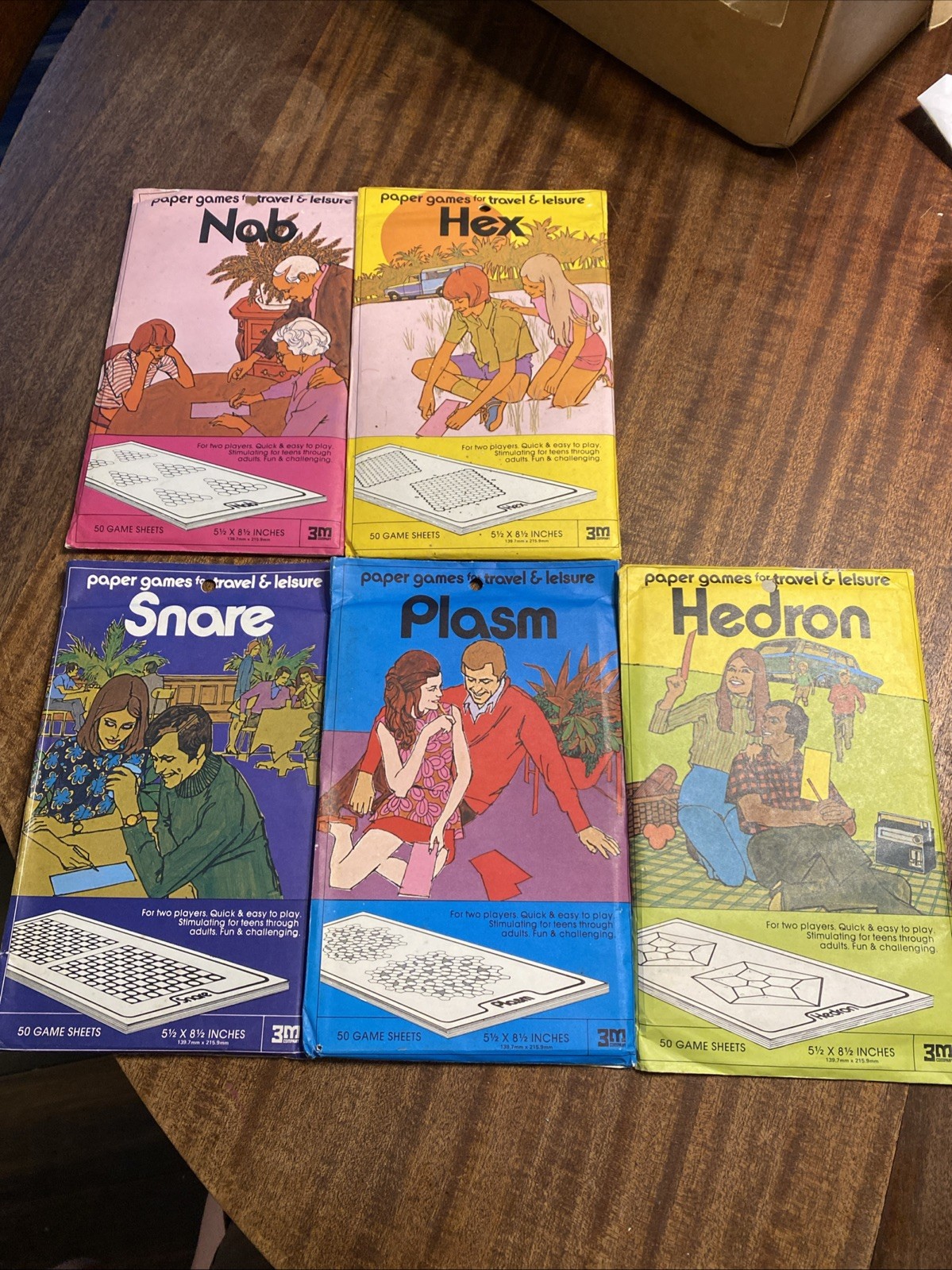 VINTAGE 1974 3M Paper Games for Travel & Leisure – LOT OF 5