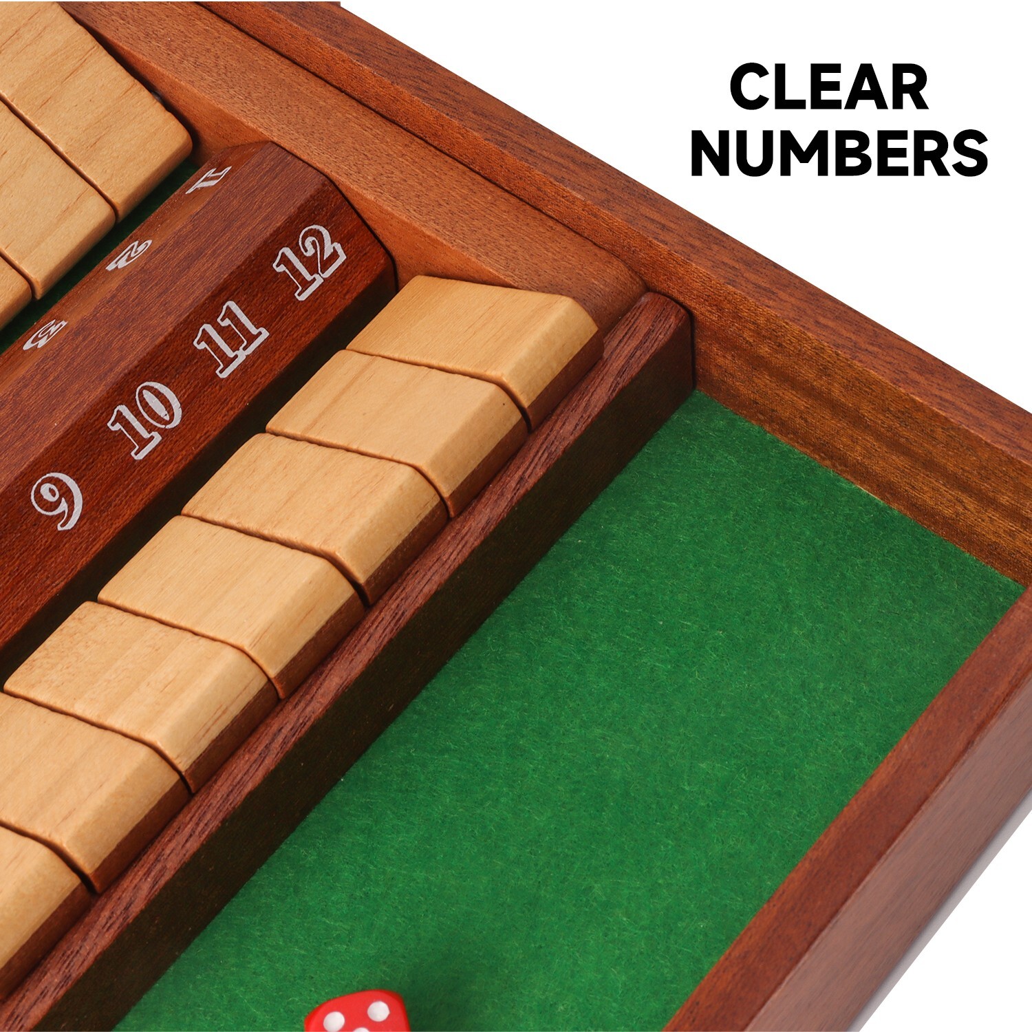 2-Player 12 Number Shut The Box Dice Game. Family Party Porch Pub Bar Board Game