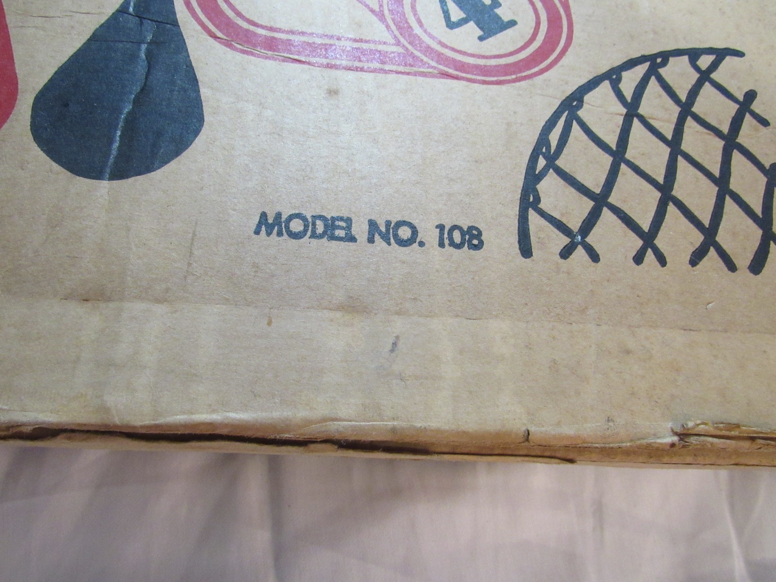 Vintage 1970 Carrom Game Board Model No. 108 Original Box Incomplete AS IS