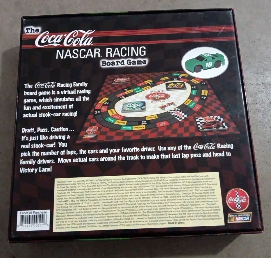 The Coca Cola NASCAR Racing Board Game 1st Edition Collector’s Edition OPEN BOX