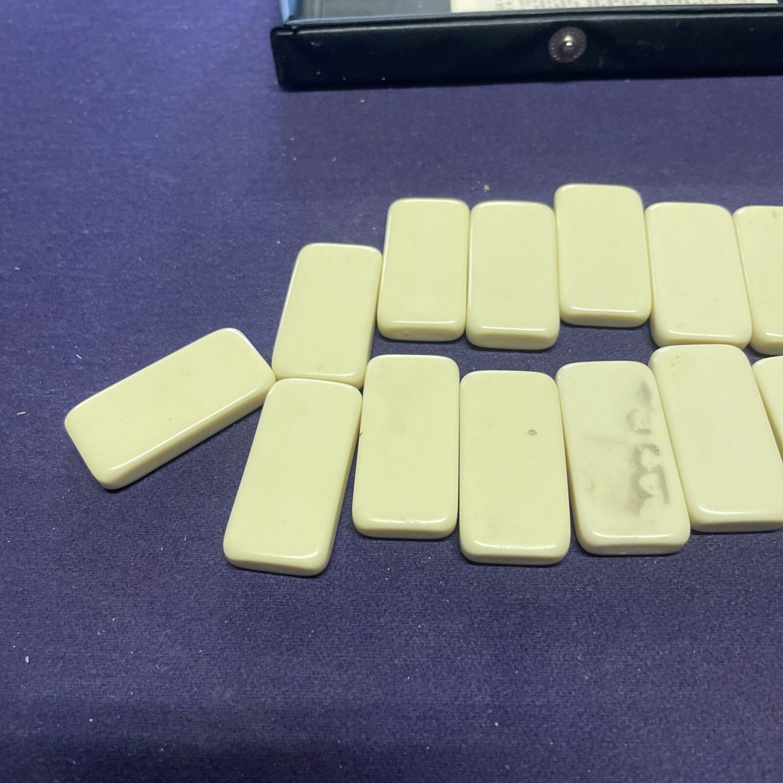 Dominoes Double 6 Six Standard Size Ivory Tile Set Of 28 Pcs Vinyl Case