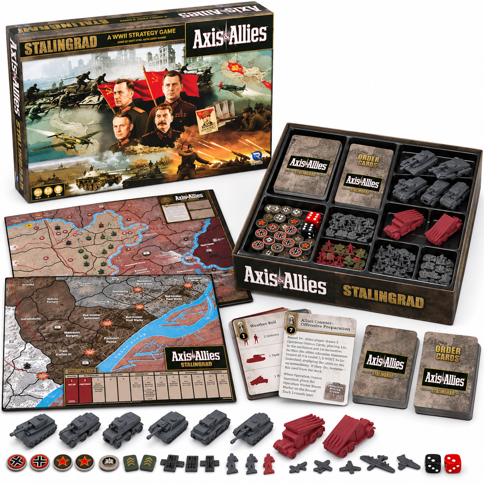 Axis & Allies Stalingrad WWII Strategy Board Game 150+ Miniatures 2-Player NIB