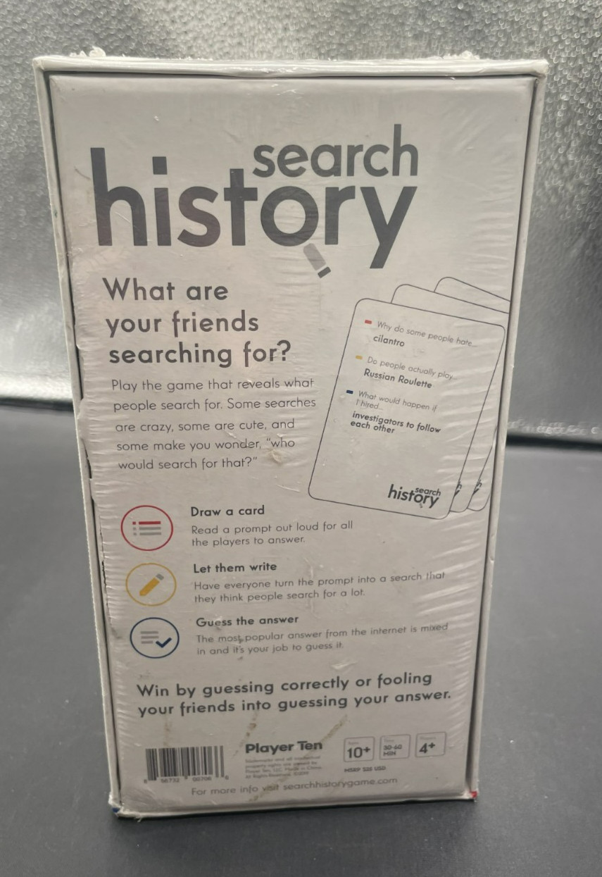 Search History Card Game Adult Party Game Internet Search History New Sealed
