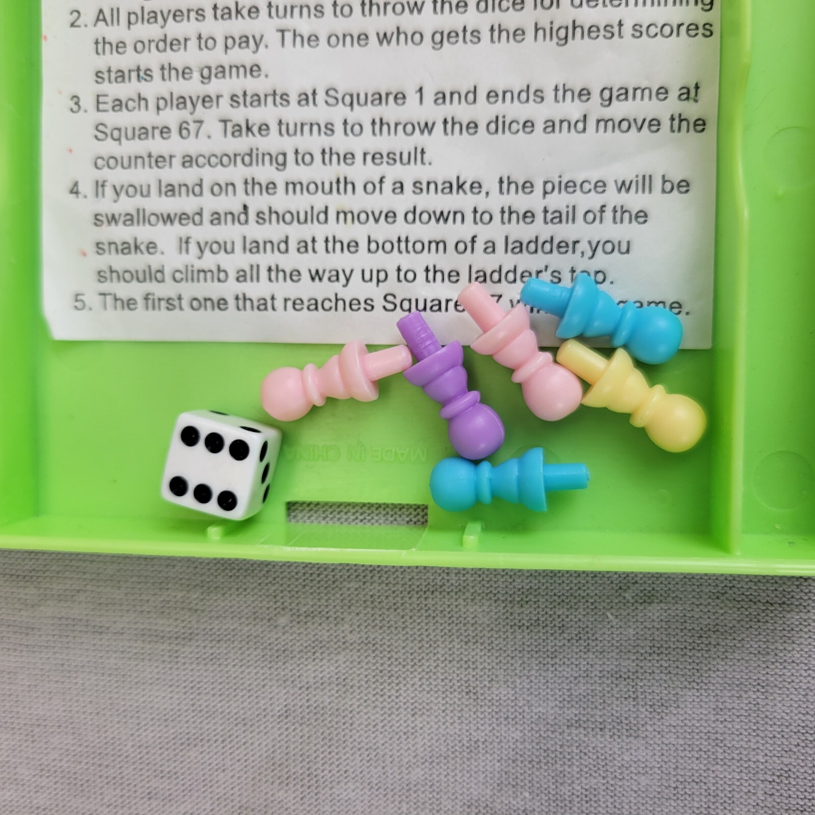 Snakes and Ladders Game Handheld Travel Roadtrip Vintage