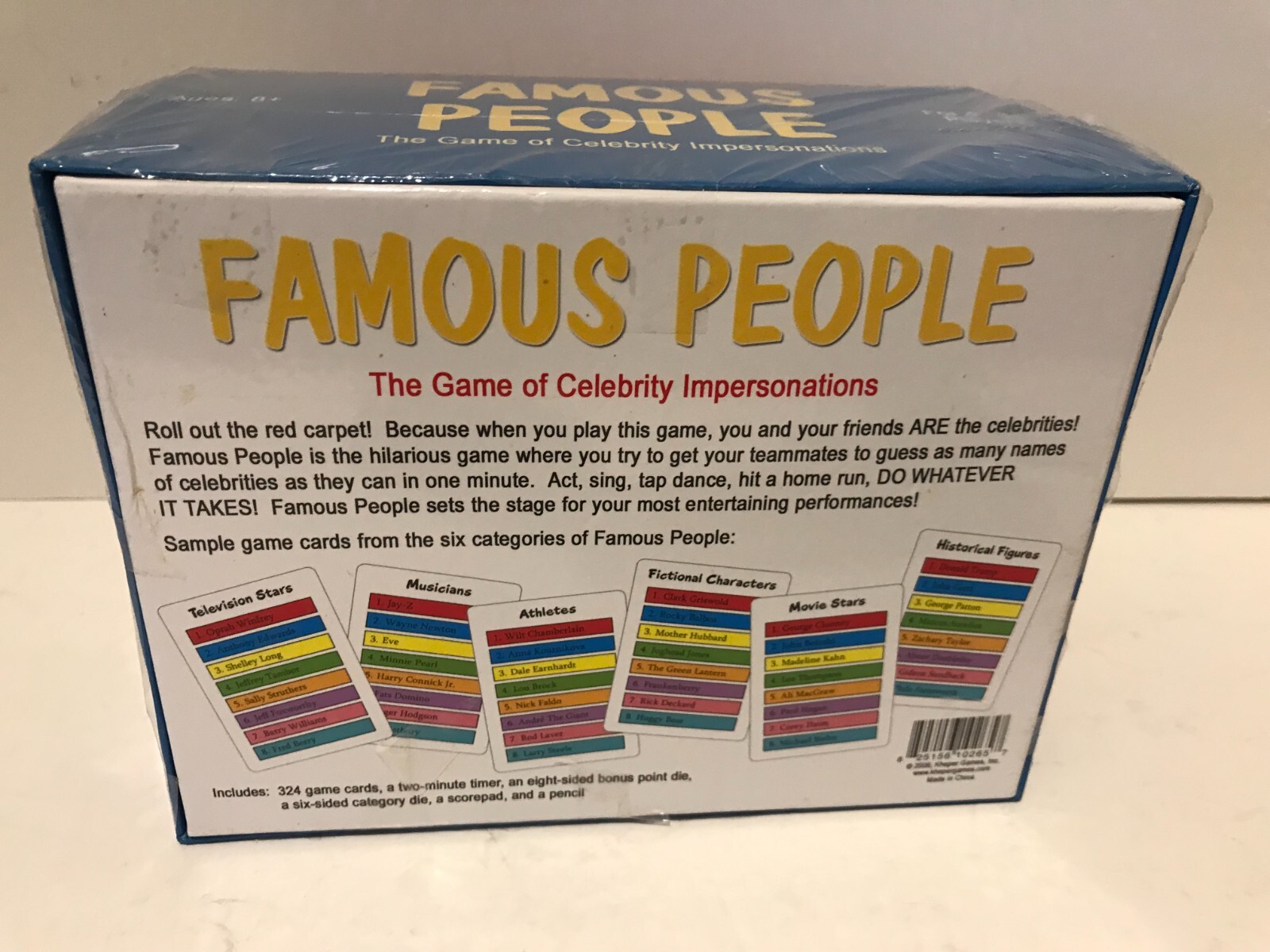 Famous People Game of Celebrity Impersonations 4-16 Players Party Game Ages 8+