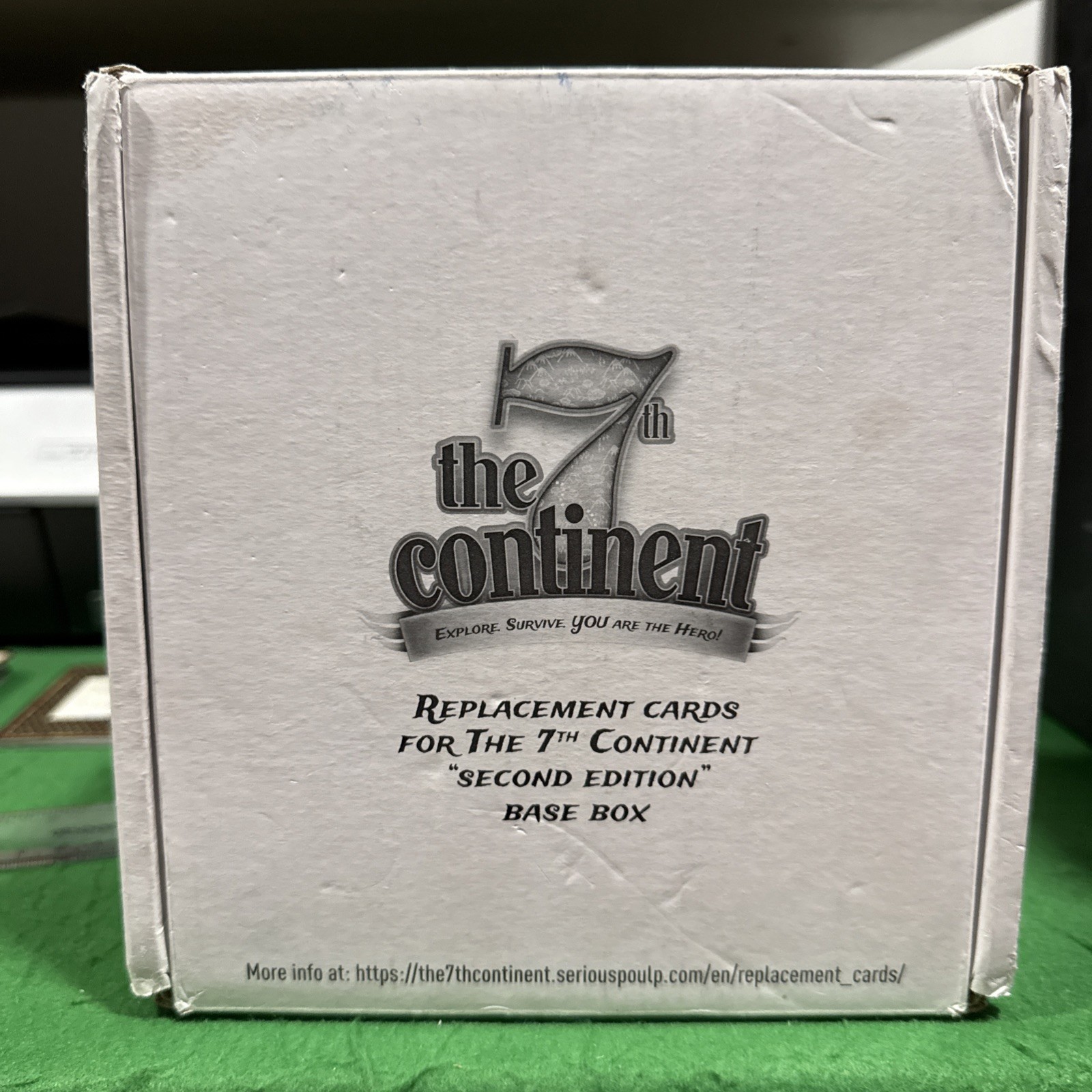 The 7th Continent Board Game Kickstarter Edition, plus 2nd Ed replacement cards