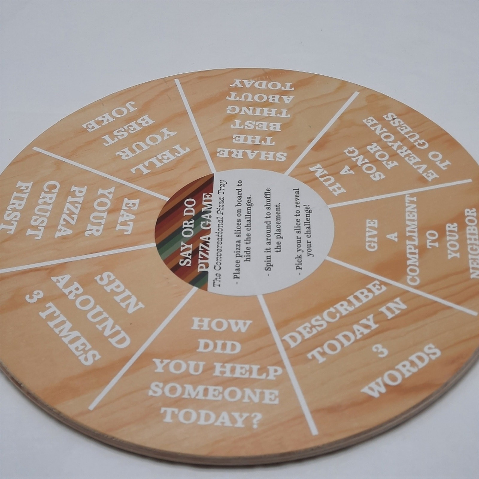 The Conversational Pizza Tray Say Or Do Pizza Game Wooden