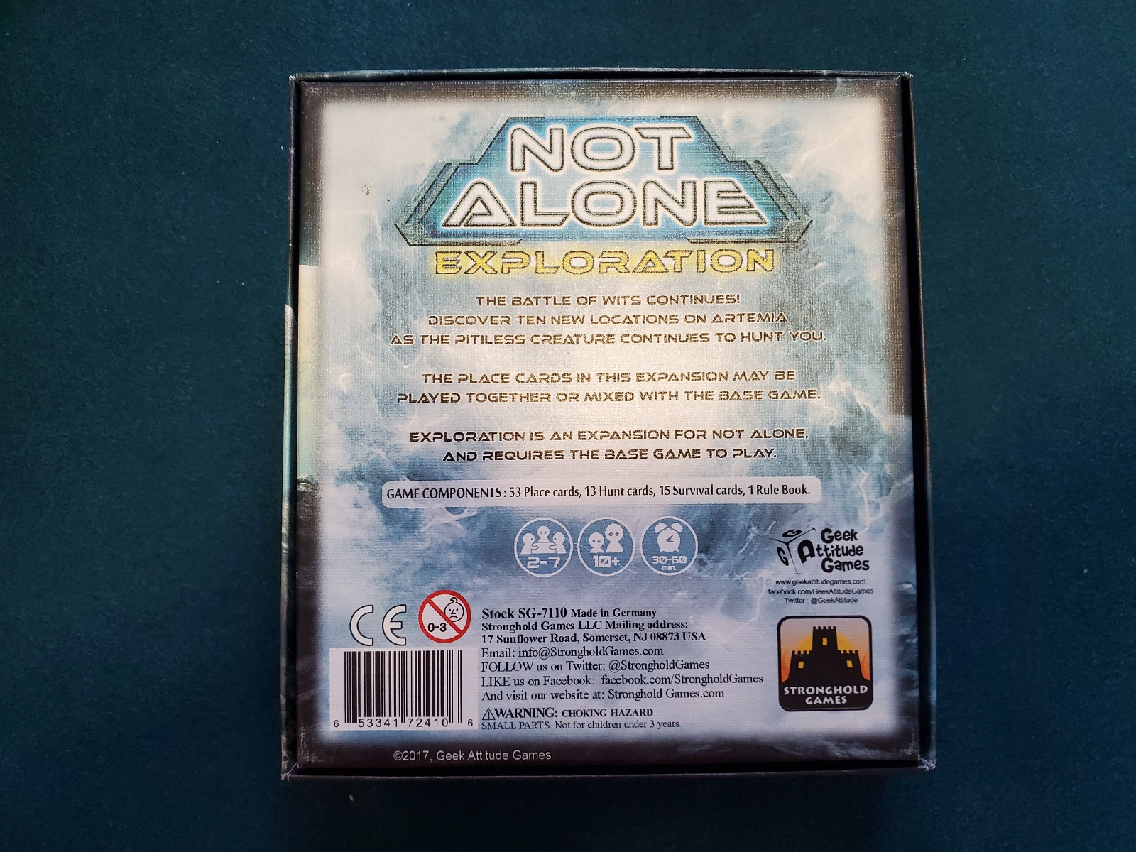 Not Alone Exploration Expansion Stronghold Games Geek Attitude Games 2017 Card