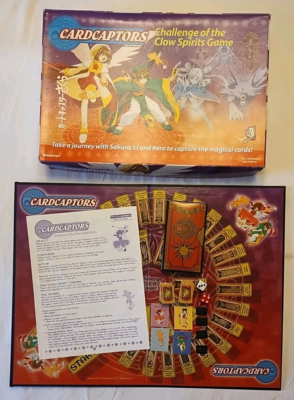 2001 Cardcaptors: Challenge of the Clow Spirits Anime Sakora Board Game COMPLETE
