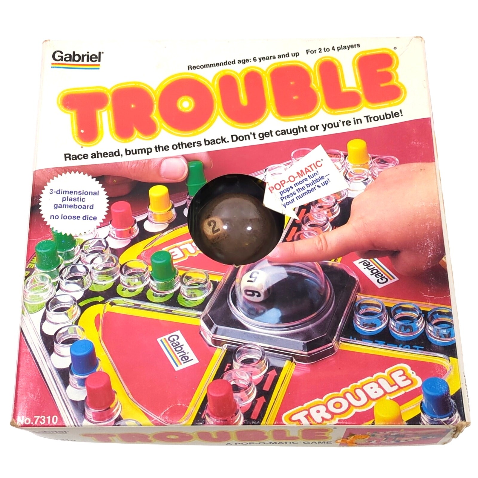 Vintage 1977 Trouble Board Game – Gabriel Pop-O-Matic – COMPLETE – GOOD